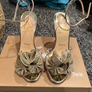 BRAND NEW NEVER WORN CHRISTIAN LOUBOUTIN FOSSILIZA GLITTER 100 - size 37